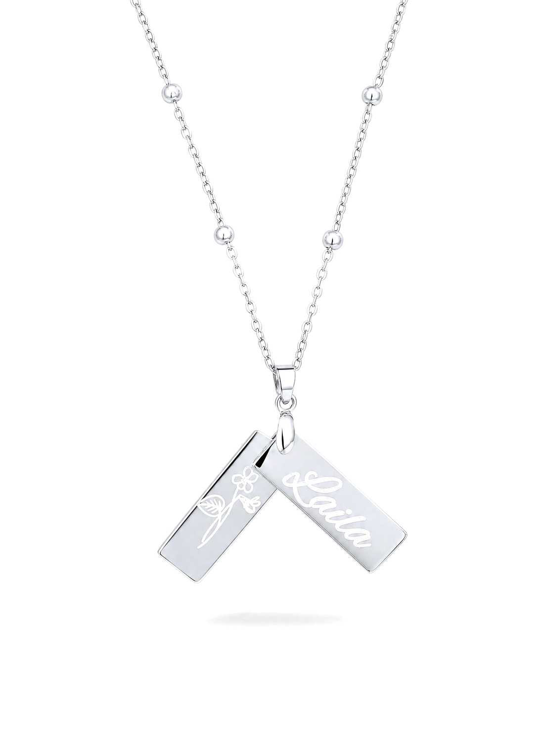 SOLENE. birth flower necklace in 925 silver