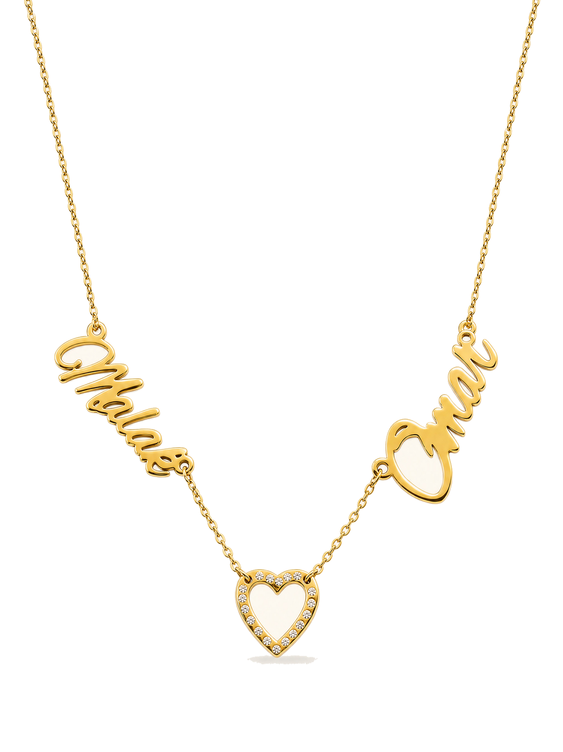 Duet Names Necklace — gold