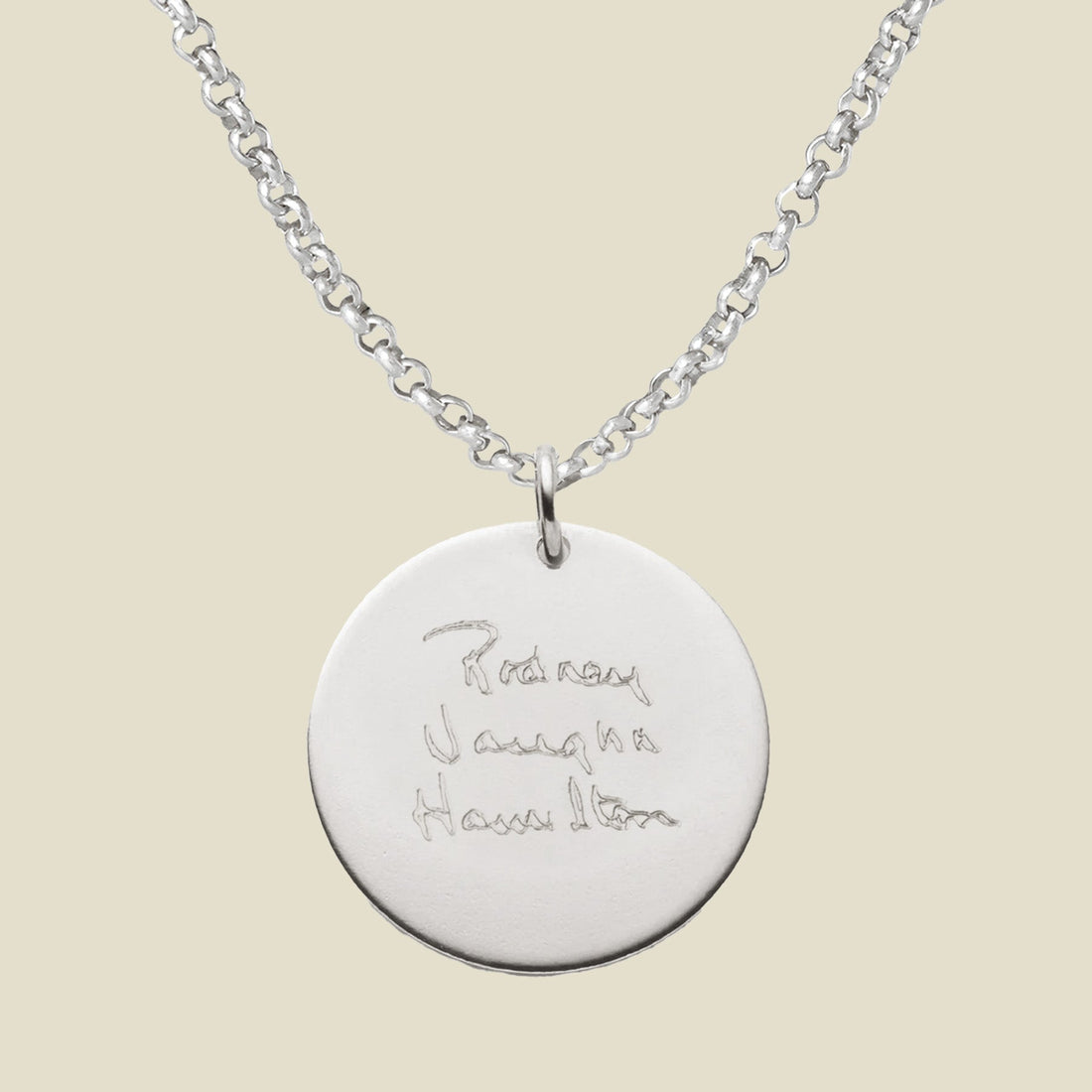 Handwriting Disc Necklace