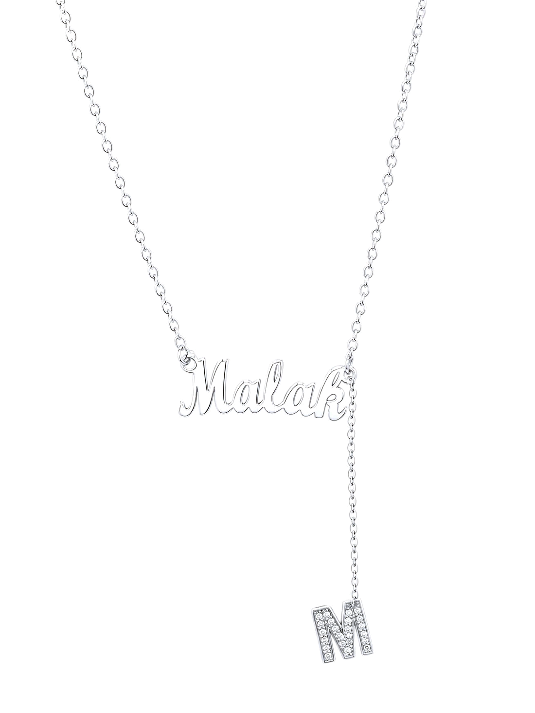 SOLENE. initial drop necklace in 925 silver
