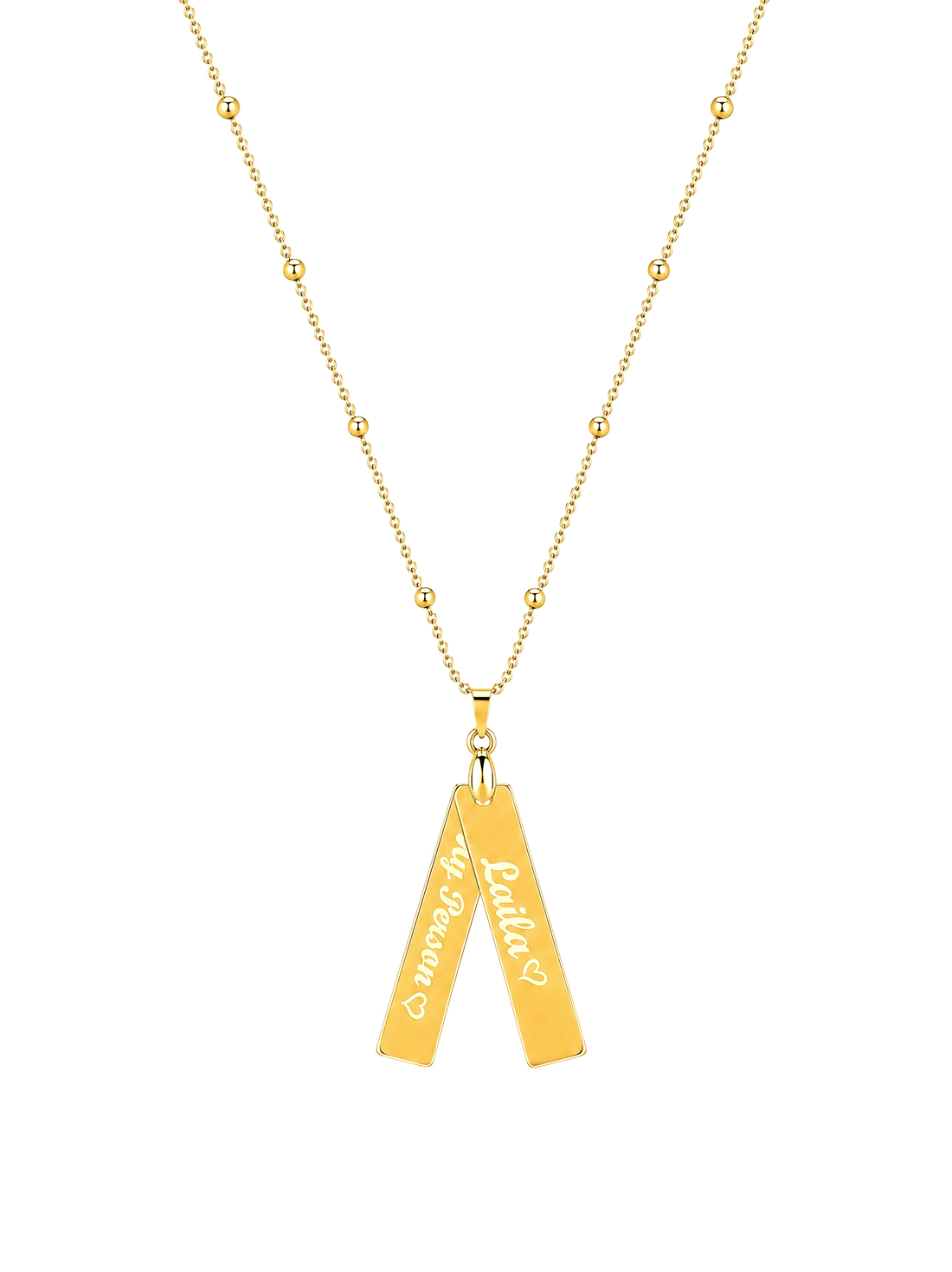 SOLENE. keepsake tags necklace in 21k gold