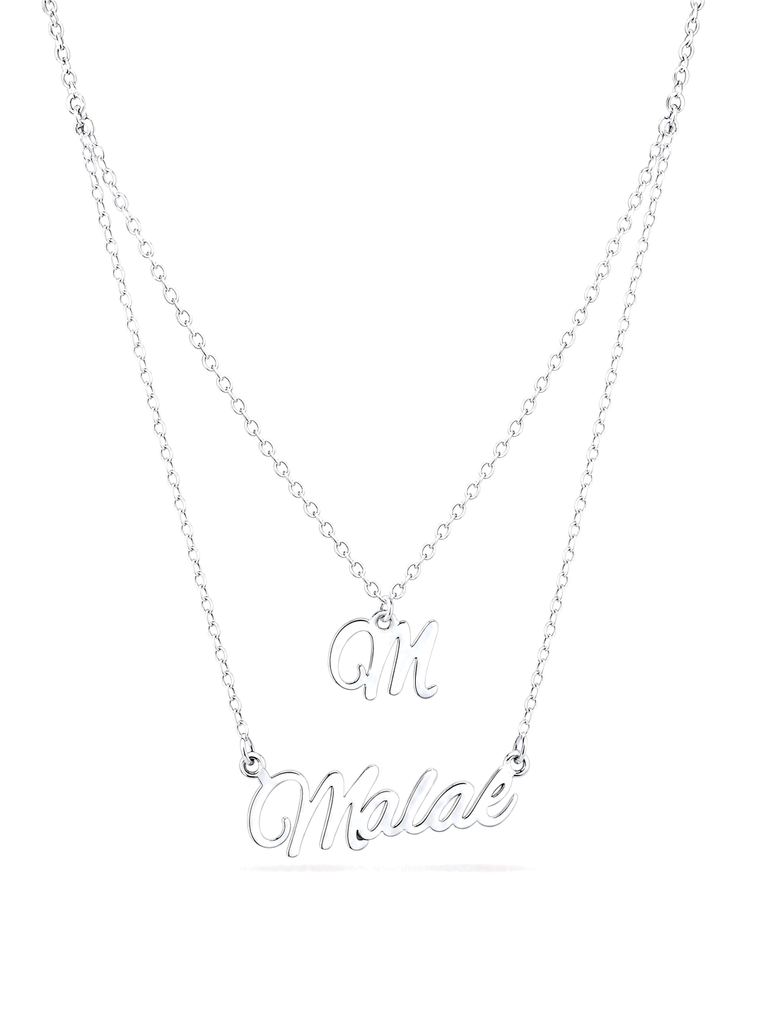 SOLENE. layered initial name in 925 silver