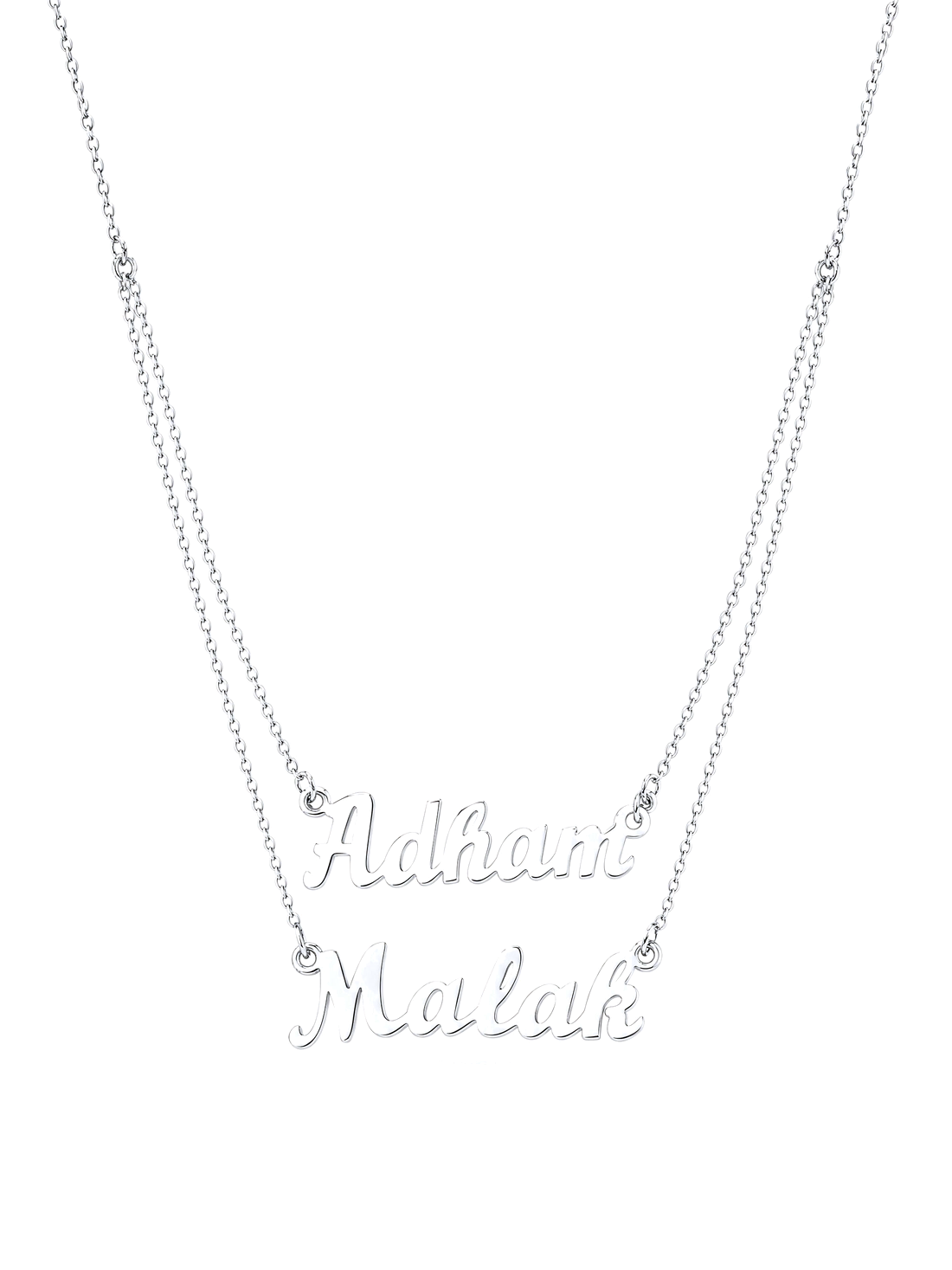 SOLENE. layered names necklace in 925 silver