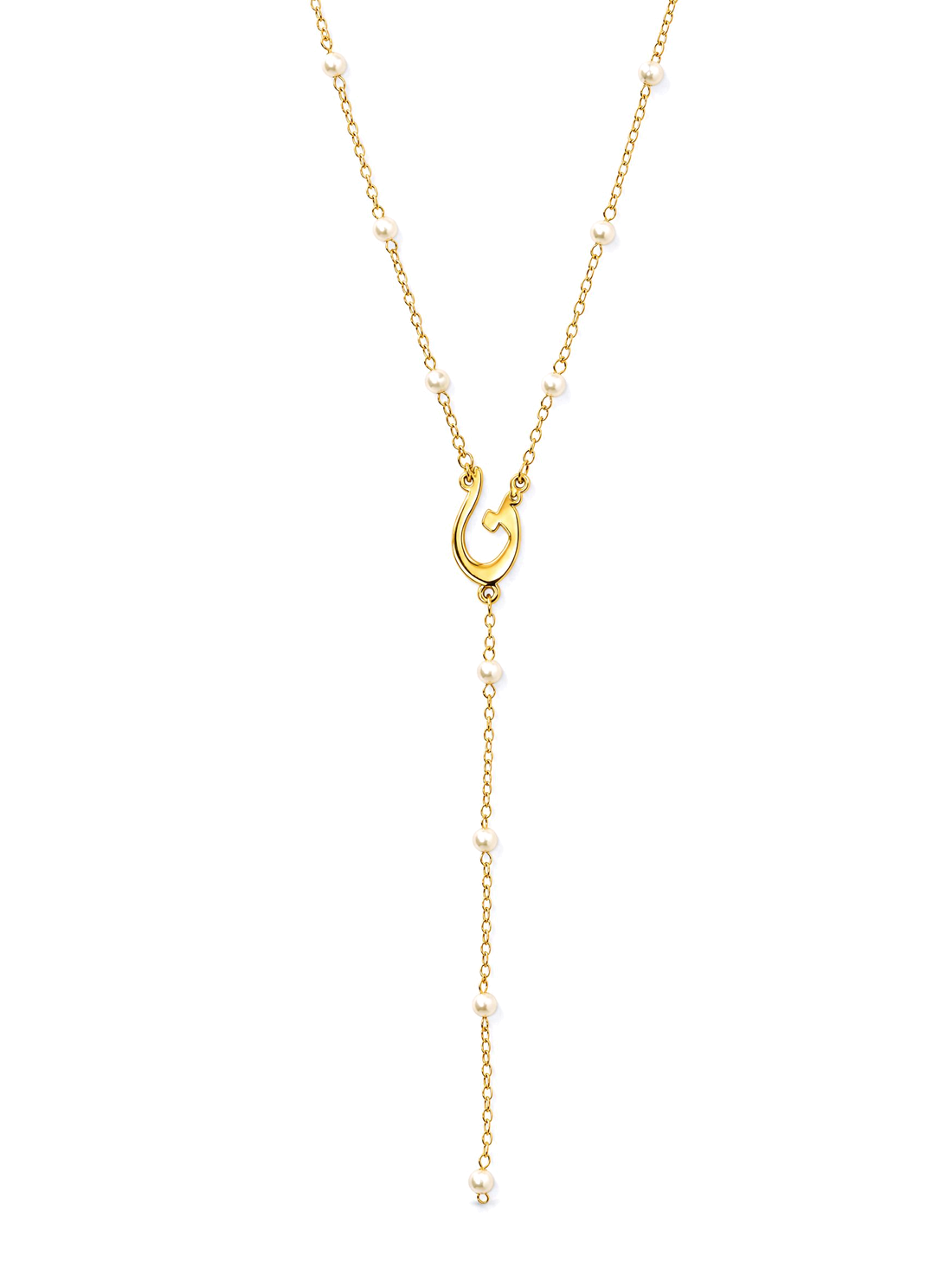SOLENE. arabic initial necklace in 21k gold