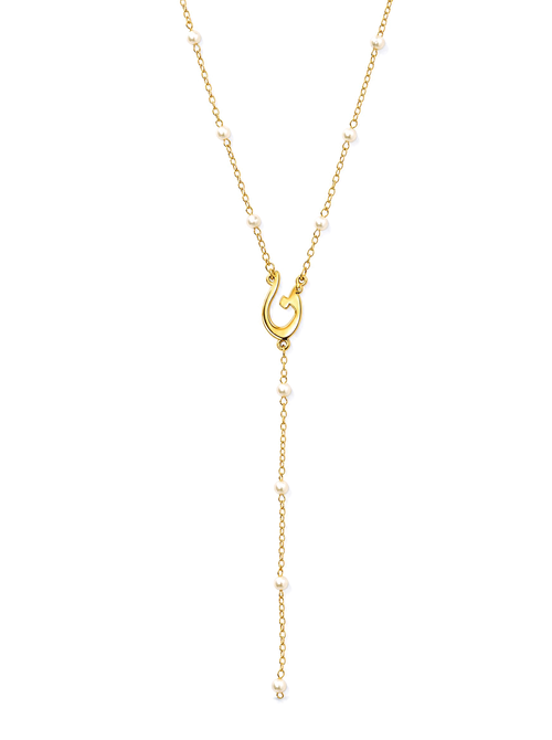 SOLENE. arabic initial necklace in 21k gold