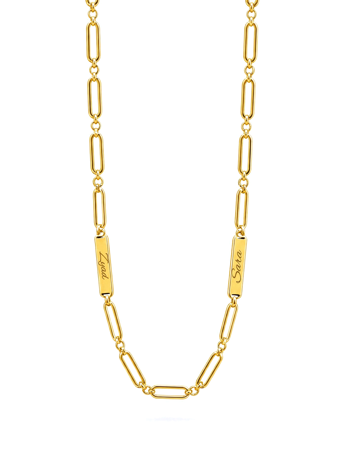 SOLENE. chain of names in 21k gold