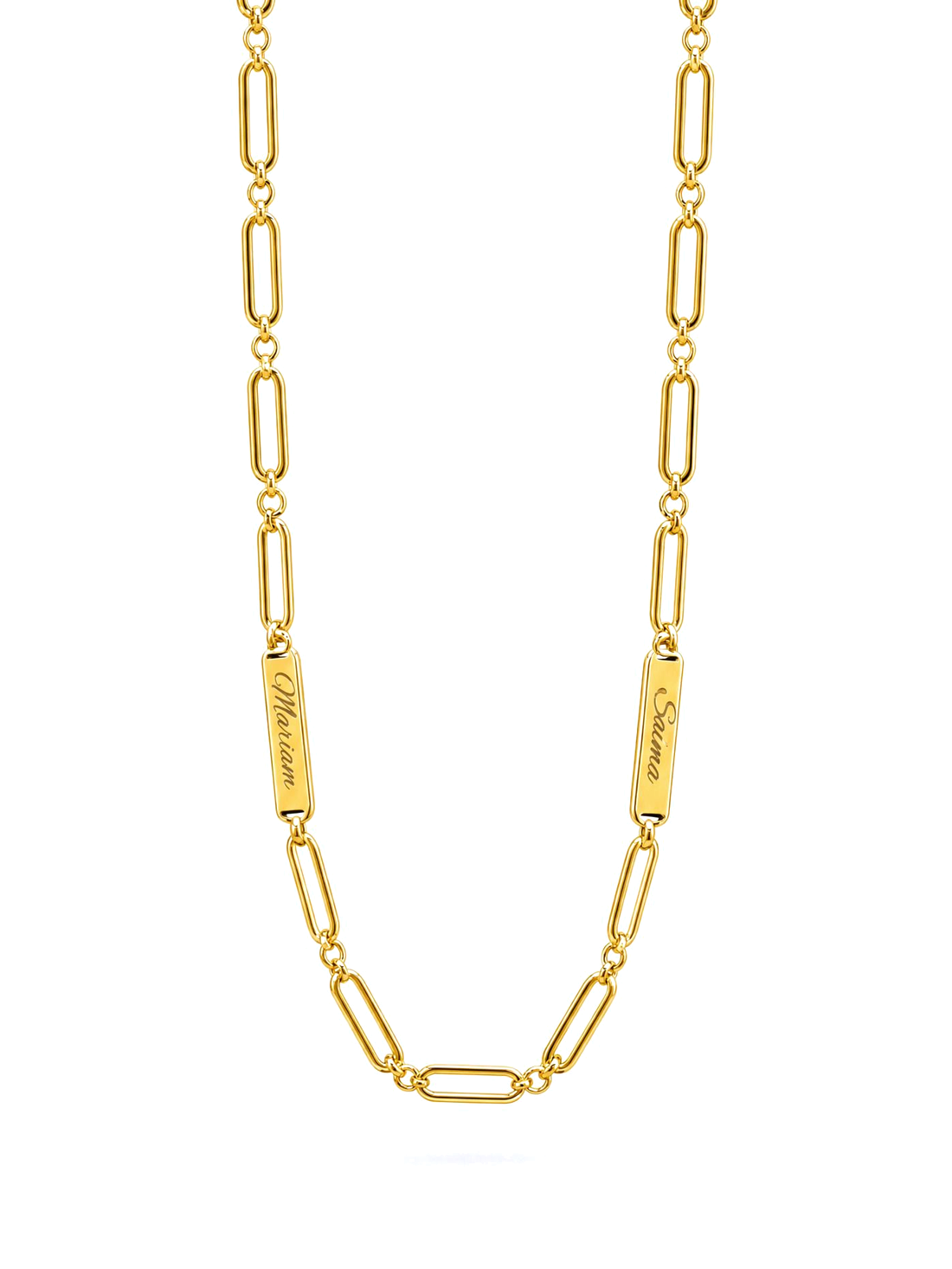 SOLENE. chain of names in 21k gold