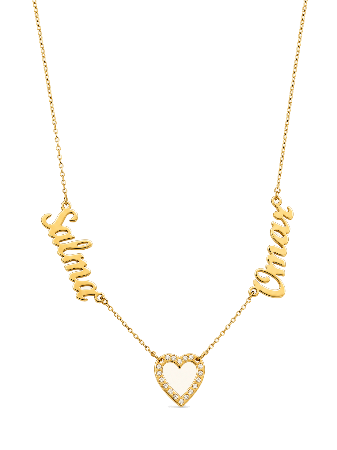 Duet Names Necklace — gold