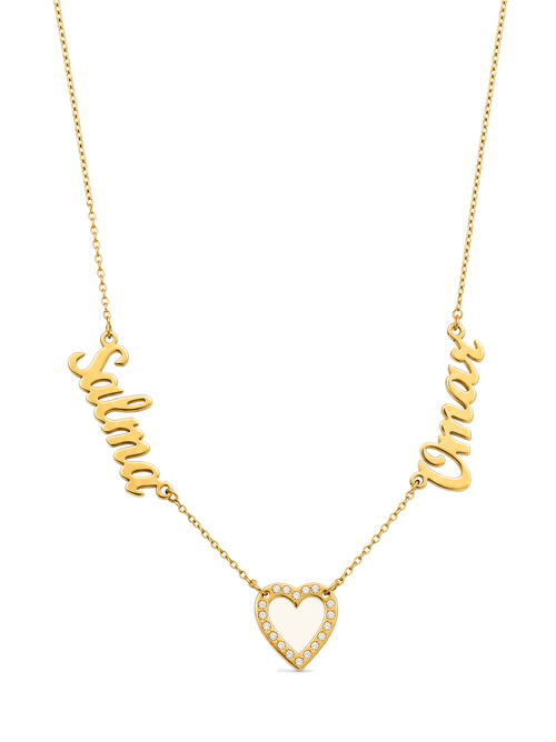 Duet Names Necklace — gold