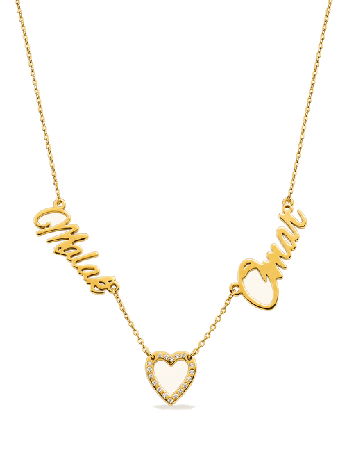 Duet Names Necklace — gold