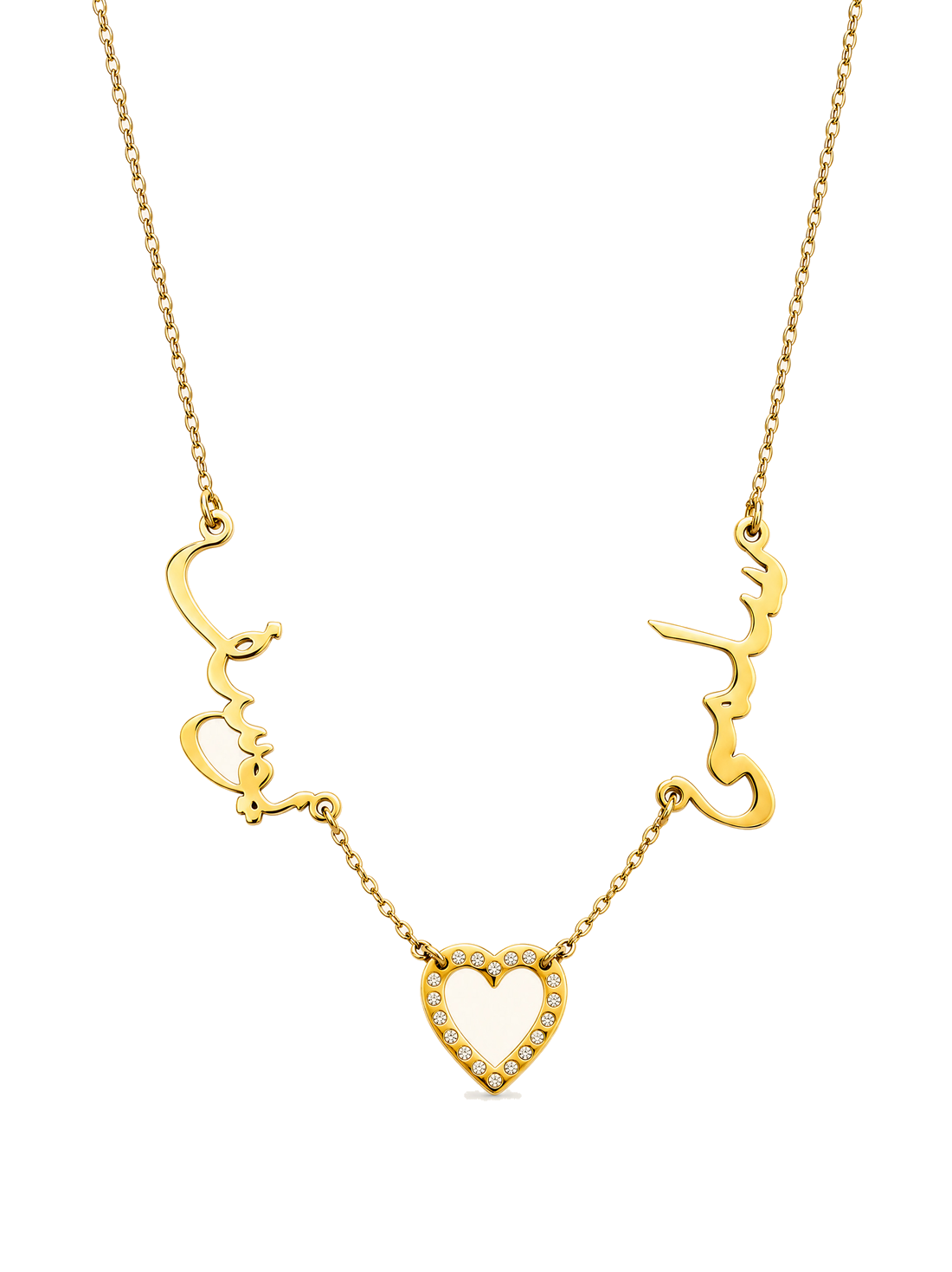 Duet Names Necklace — gold