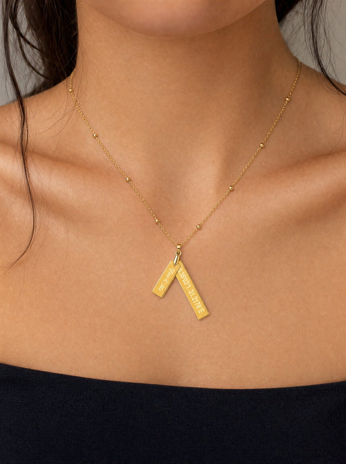Editorial — SOLENE. Coordinates Necklace in 21k gold — on model