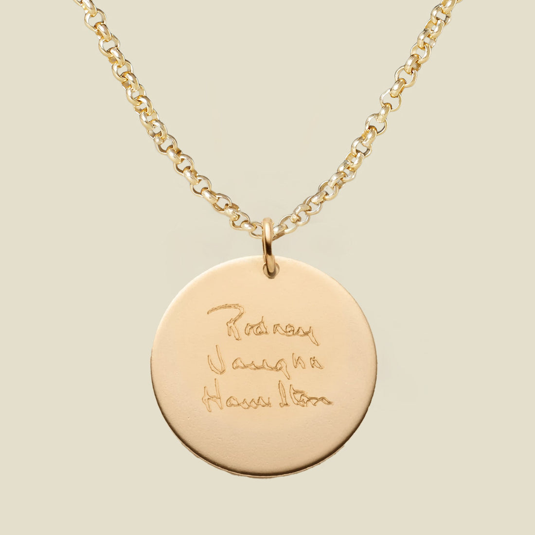 Handwriting Disc Necklace