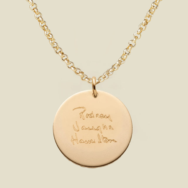 Handwriting Disc Necklace