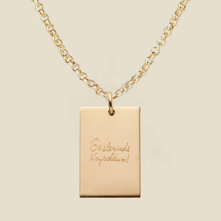 Handwriting Bar Necklace