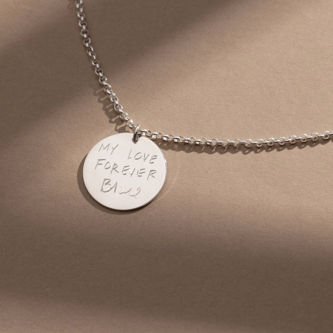 Handwriting Disc Necklace