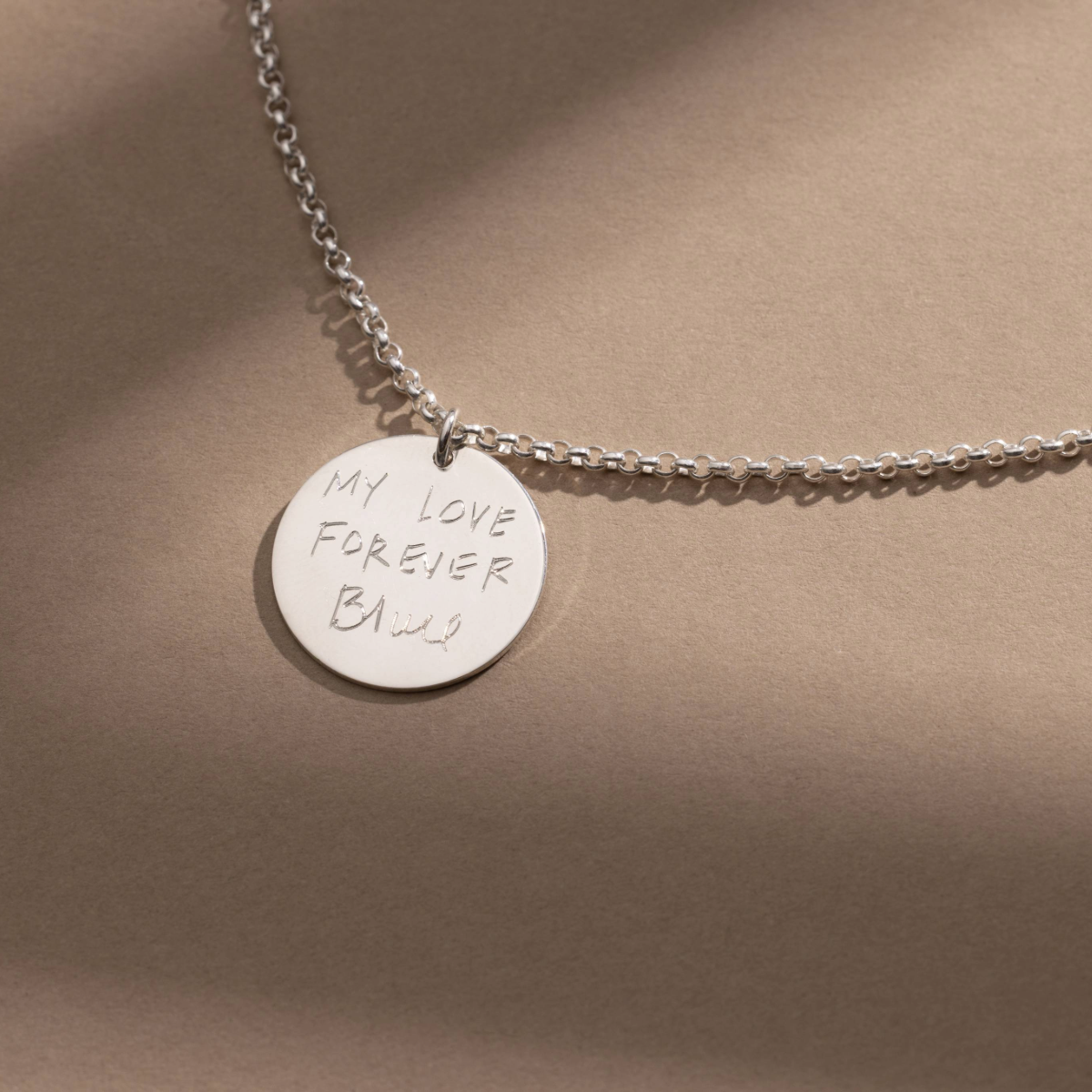 Handwriting Disc Necklace