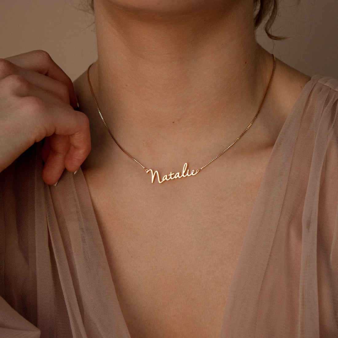 Box Chain Name Necklace
