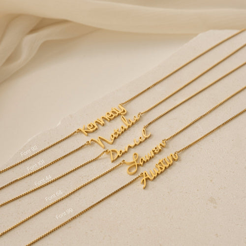 Box Chain Name Necklace