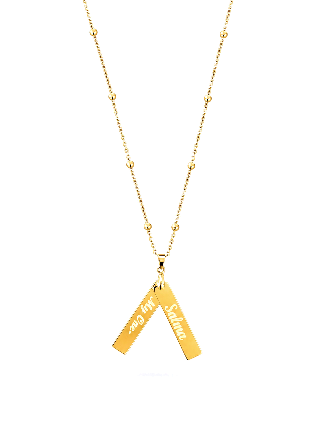 SOLENE. keepsake tags necklace in 21k gold
