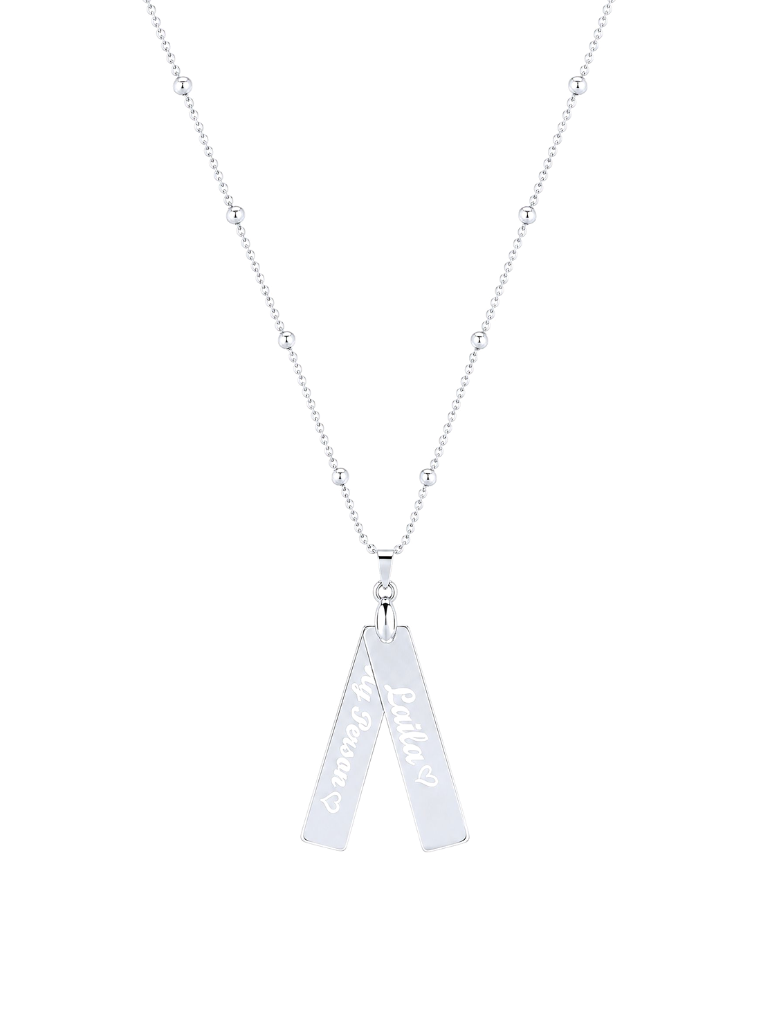 SOLENE. keepsake tags necklace in 925 silver