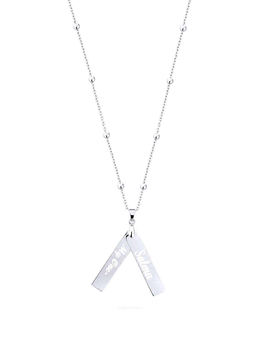 SOLENE. keepsake tags necklace in 925 silver